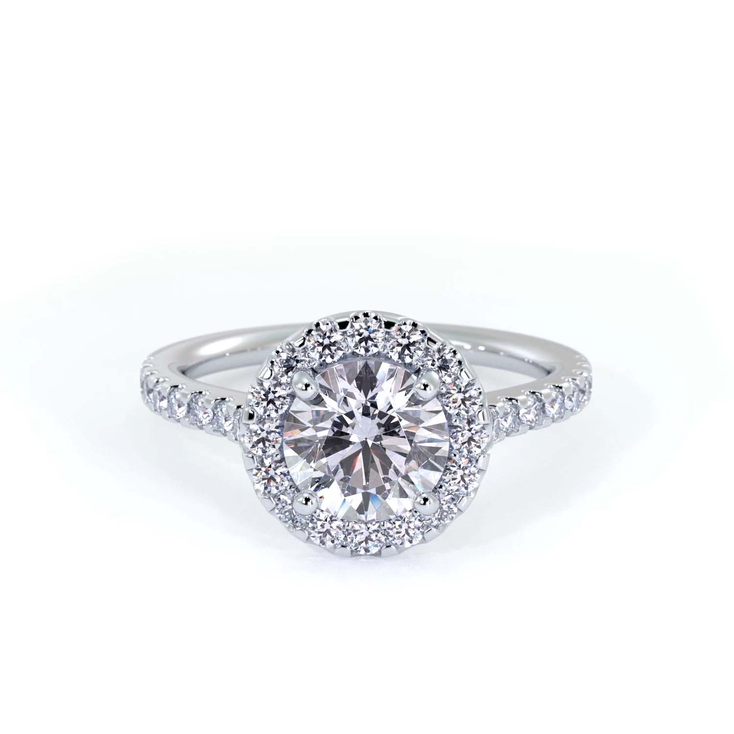 Olympus Round Cut Halo Engagement Ring