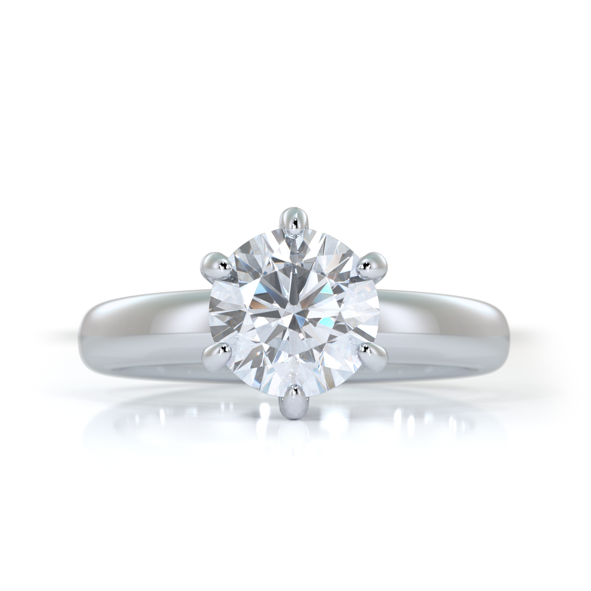 Mesa Round Cut Solitaire Diamond Engagement Ring