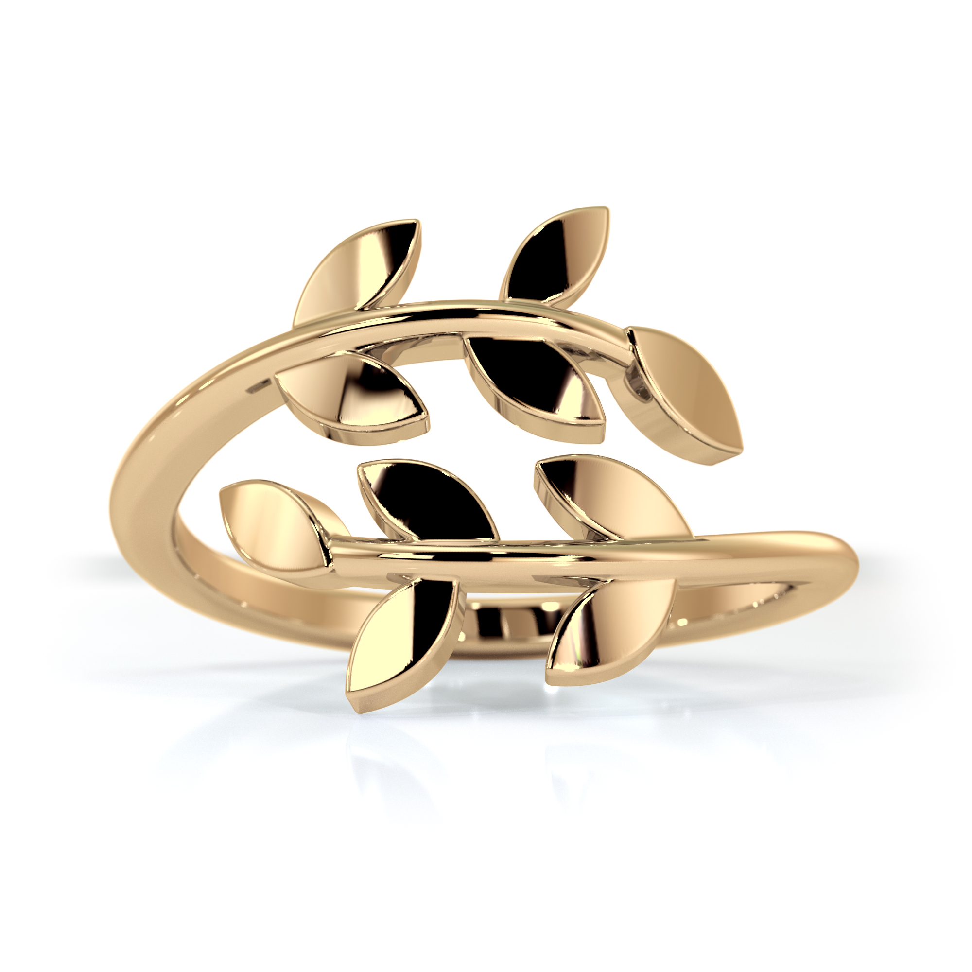 Sparkling Leaf Fashion Ring in Gold, Platinum or Silver