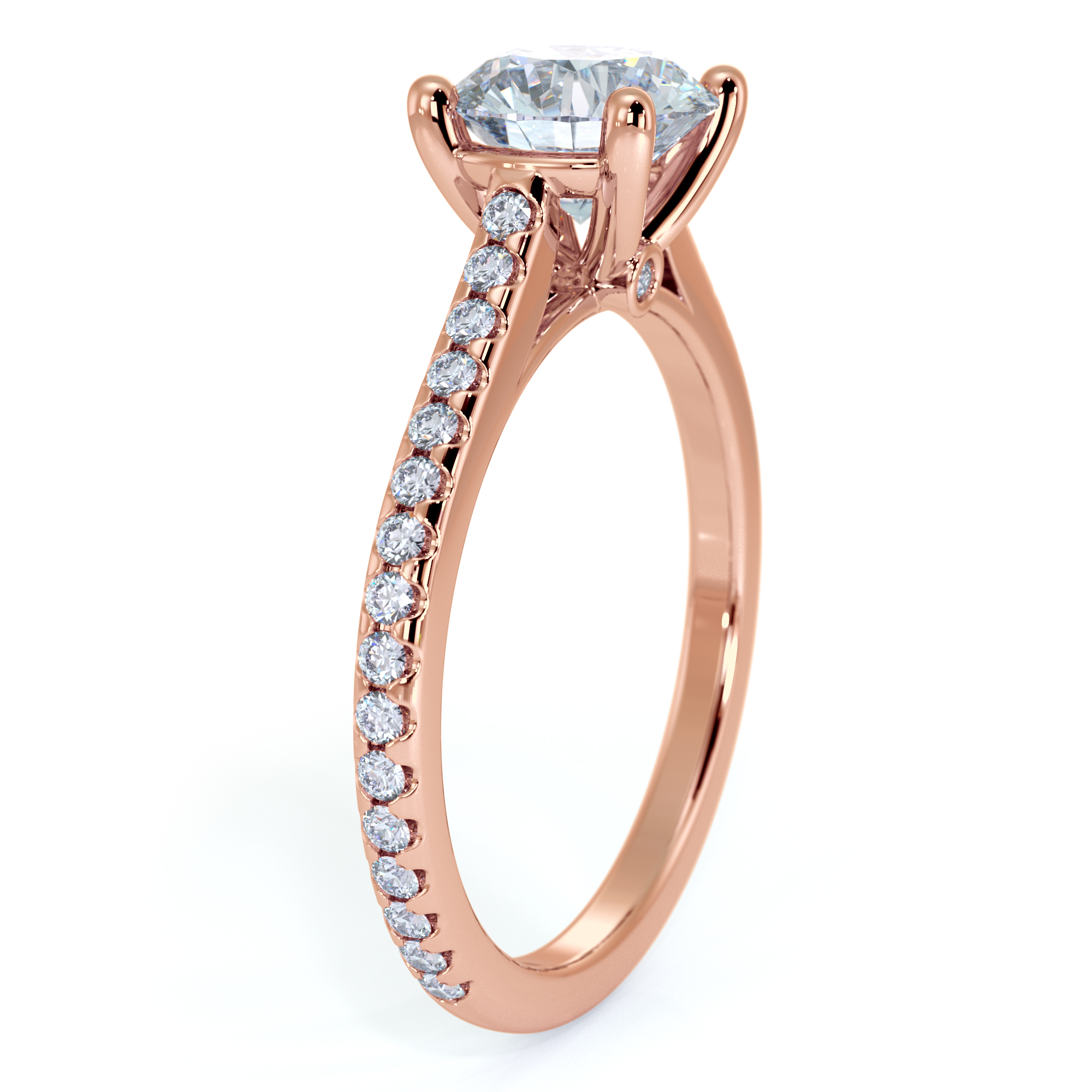 Bella, A Striking Pavé Diamond Engagement Ring Setting
